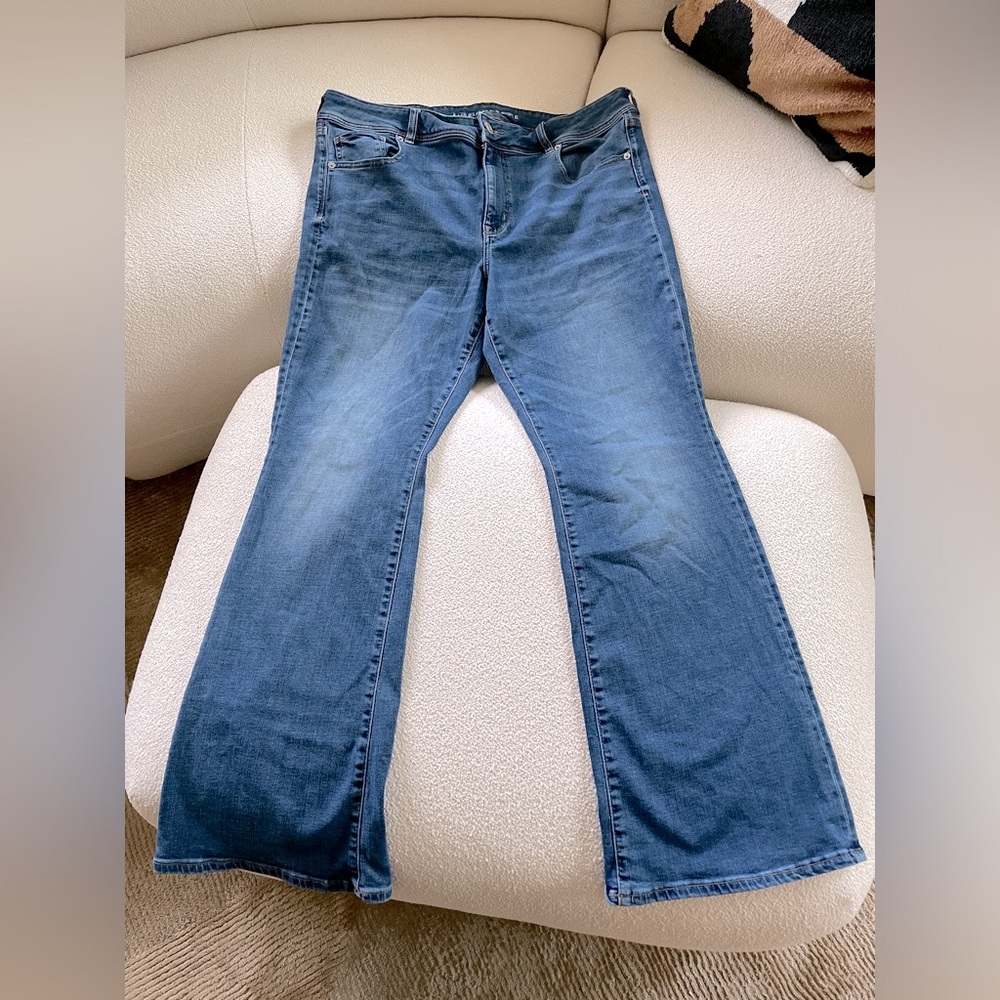 American Eagle Plus Size 18 Super Stretch High Rise Kick Boot Flare Jeans